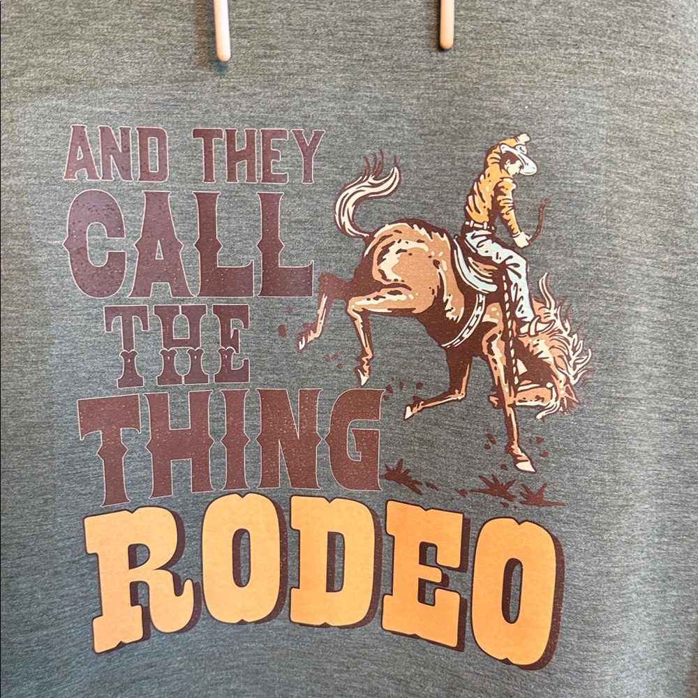 LEGENDS “And the call the thing Rodeo” graphic Hoodie Sage Green